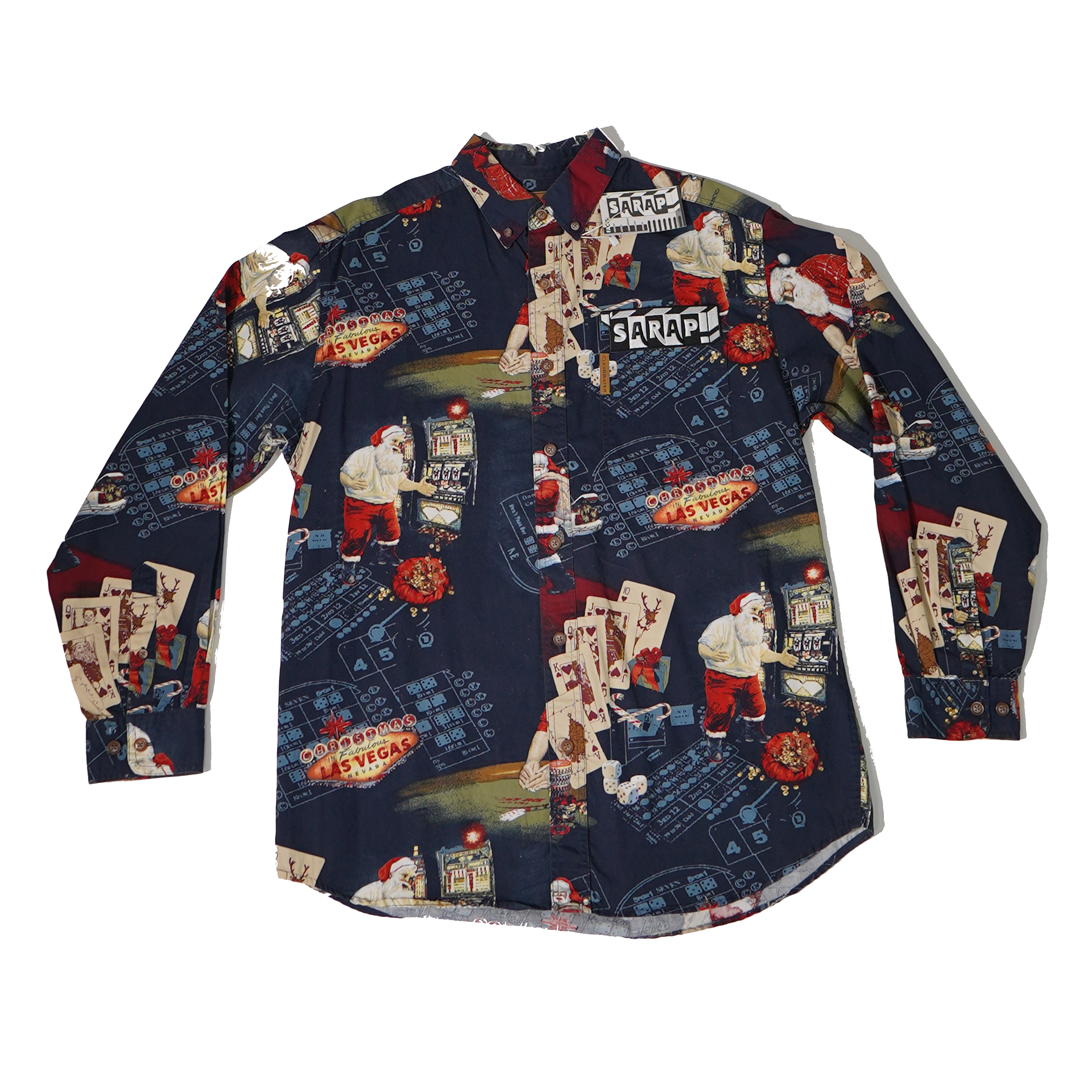 Gambling Santa Button-up